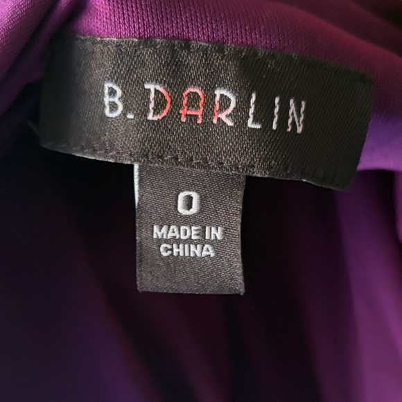 🆕 ✨ B. Darlin Plum One Shoulder Ruched Long Social Gown Size 0 Party Chic Prom - Picture 14 of 17